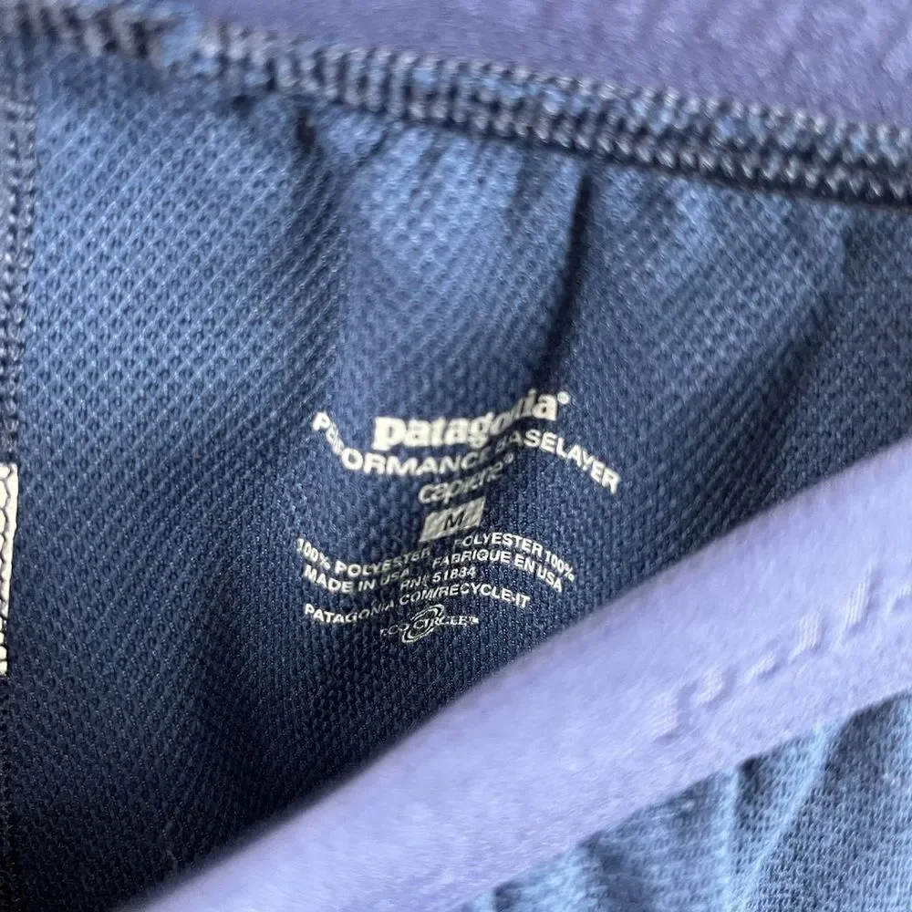 Patagonia men’s Capilene performance base layer tight navy size M outdoor